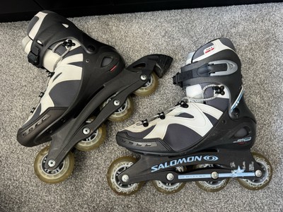 QUALITÄT SALOMON SIAM 4 INLINE QUAD Rollschuhe in SCHWARZ / WEISS / BLAU - UK 6
