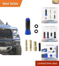 Durable Blue Car Antenna With 4 Adapters For Universal Fit Clear Reception