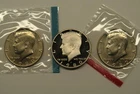 1980 P D S Kennedy Half Dollar Set, Proof Coin with P & D in Mint Cello