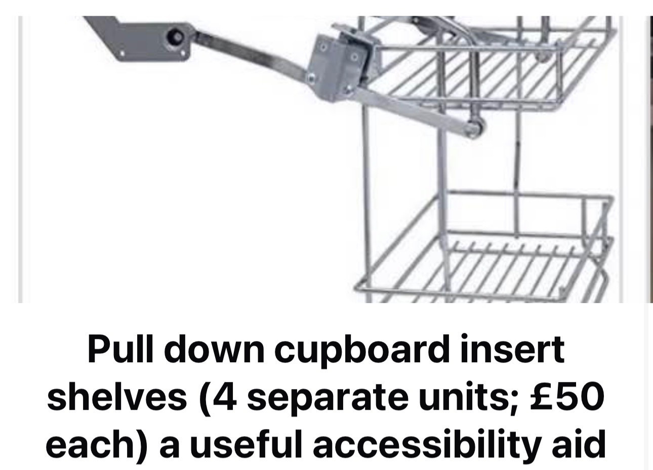 Pull down kitchen shelves - mobility aid