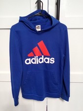 Adidas Boy's Blue Black Hoodie Sweatshirt Youth Large 14/16