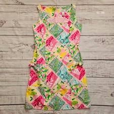 Lilly Pulitzer Y2K Vintage Square Neck Floral Patchwork Bow Pocket Dress 6