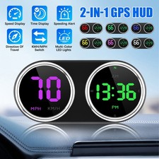 Digital Gps Speedometer Car Hud Head Up Display Mph Kmh Compass Overspeed Alarm