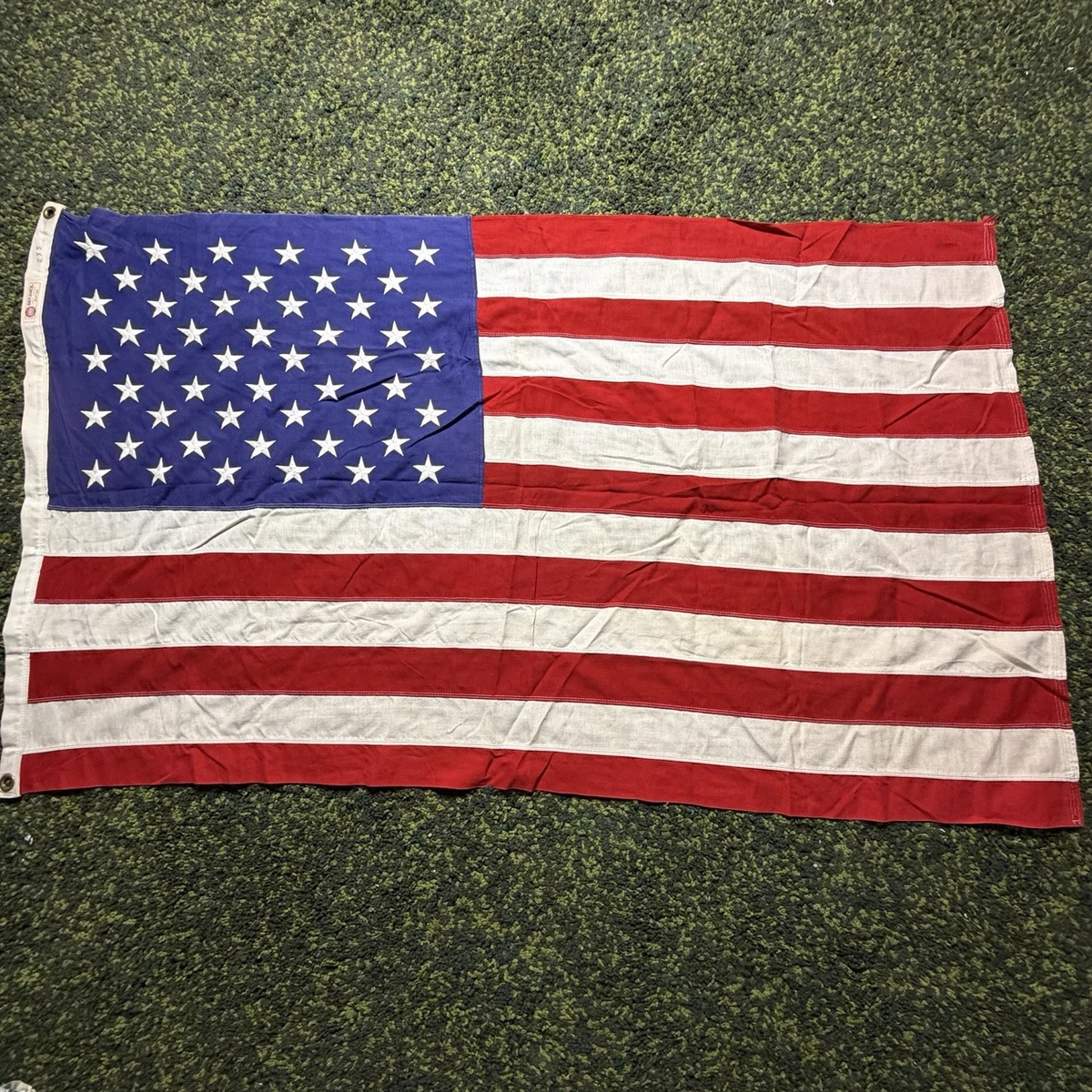 特大！BIG アメリカヴィンテージ星条旗cottonフラッグ　USAアンティーク Cotton Flag In Collectible Us Country Flags for sale | eBay