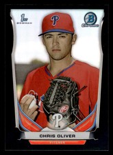 2014  Bowman Chrome #CDP106 Chris Oliver 1st Black Refractor #d /75! Phillies