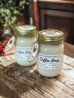 Hand Poured Highly Scented Coconut Soy Wax Candles Mason 16oz Jar, Long Burning