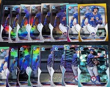 Lot (16) 2023 Bowman Chrome Draft - Luisangel Acuna (RC) - Sapphire + Refractors