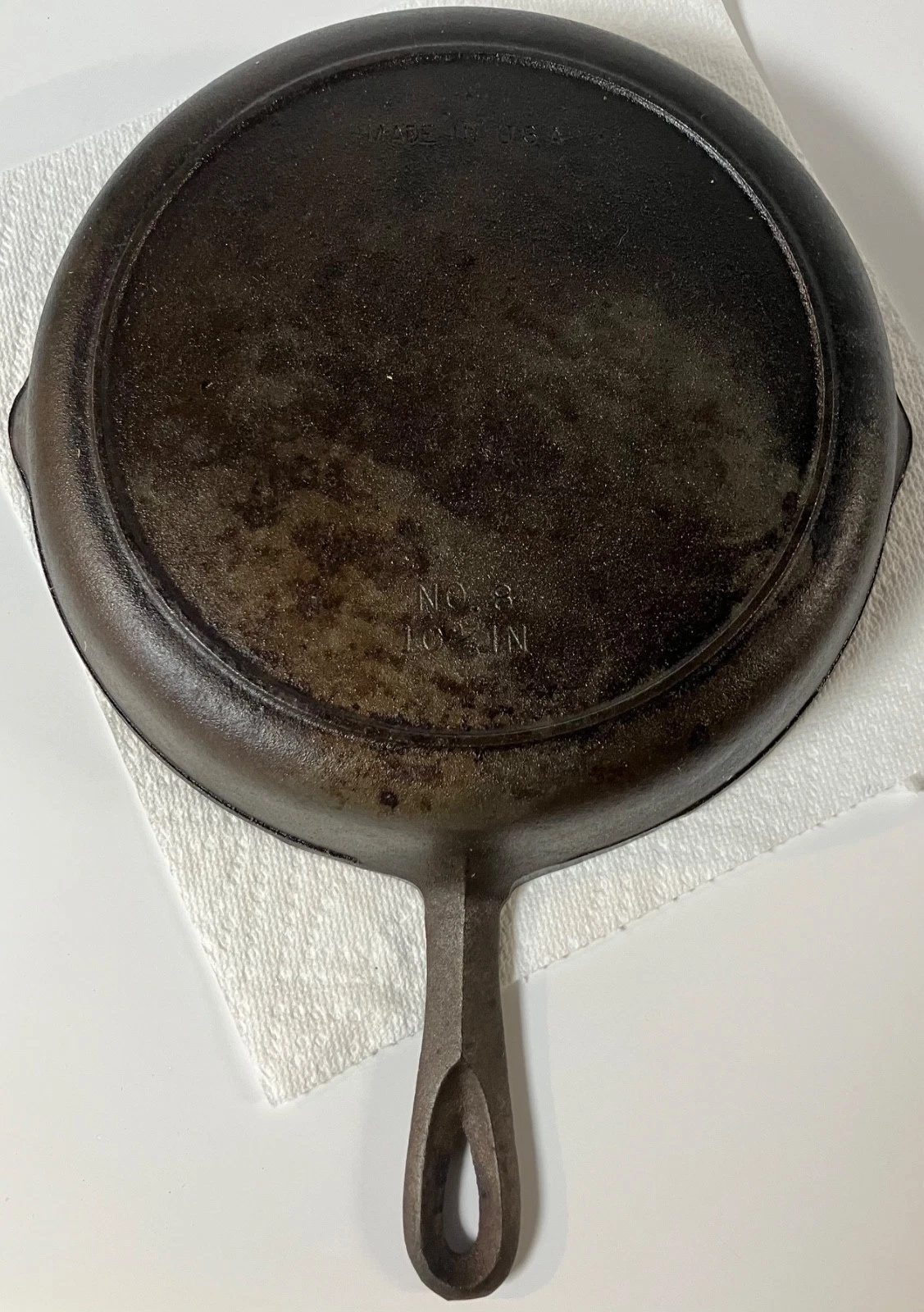 BSR, Atlanta Stove Works Early American #8 Cast Iron Skillet, Light Use Sit Flat