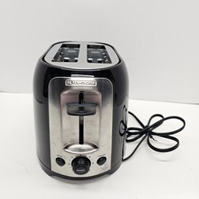 BLACK DECKER 2-Slice Extra Wide Slot Toaster, Black, Silver, TR1278B