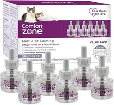 6-Pack Multi Cat Calming Diffuser Refills Value Kit Reduce Cat Fighting Spraying
