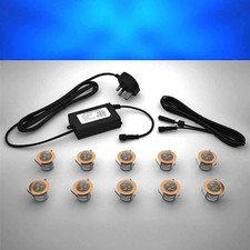 30mm Copper Crystal Dome Decking/Plinth/Kickboard/Recessed/Kitchen Lights - BLUE