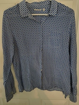 Halogen Womens Button Up Top Size S P2P 20 LENGTH 25 Long Sleeve Collared 