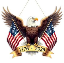 250th Anniversary Patriotic Eagle Wreath Hanging Door Sign 4th of July Style 2
