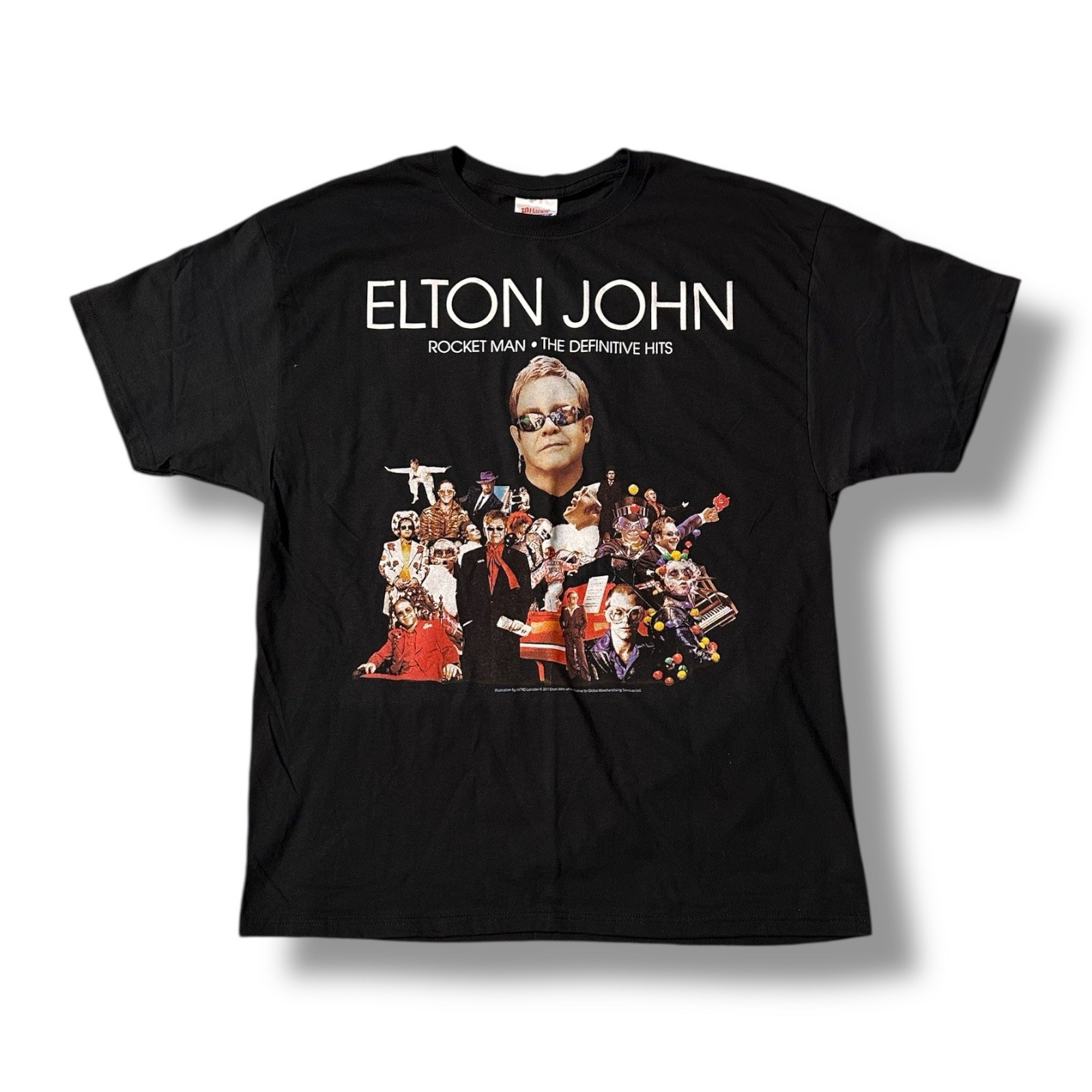 Men's Hanes 2011 Elton John Rocket Man Tour Vintage T-Shirt