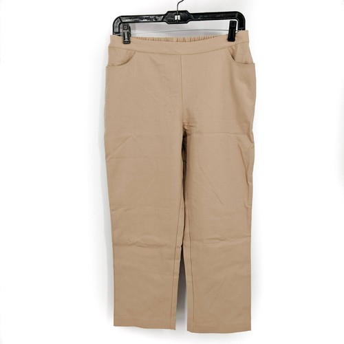 Isaac Mizrahi Live! Petite 24/7 Stretch Pull On Crop Pants Cappuccino Size 8P