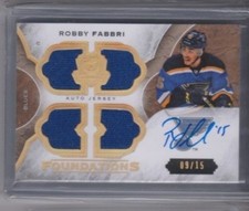 15-16 2015-16 UPPER DECK THE CUP ROBBY FABBRI CUP FOUNDATION JERSEY AUTO /15 