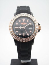 Invicta Ladies Rose Gold Crystal Bezel Black Dial Band Watch IBI10067-009