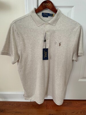 Brand New POLO RALPH LAUREN Grey Htr Polo Classic Shirt w/Tags Size L