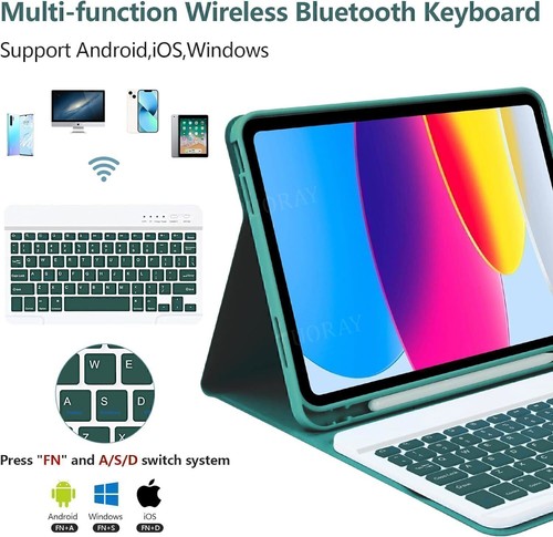 Smart Case Bluetooth Keyboard Cover For iPad Gen 10th/9/8/7th Air 6 5 4 3 Pro 11 - Picture 25 of 69