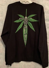 Flatbush  Zombies FBZ Merch Crewneck Sweatshirt  Weed Crucifix Black Sz L Large
