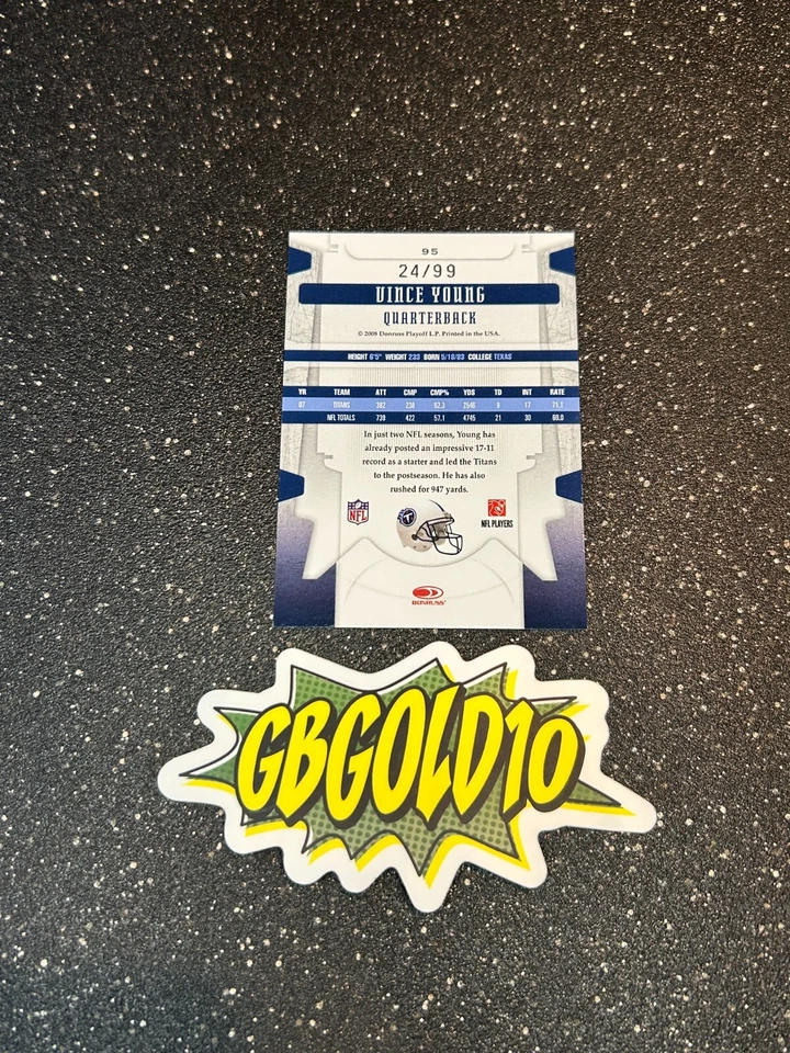 2008 Leaf Limited - Spotlight #95 Vince Young /99 - Image 2 of 2