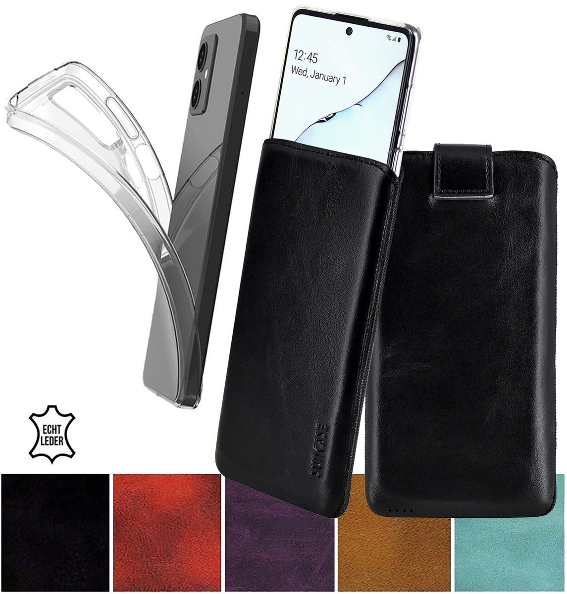 Suncase® Case Bag Genuine Leather Mobile Phone Case Silicone Case for  Motorola