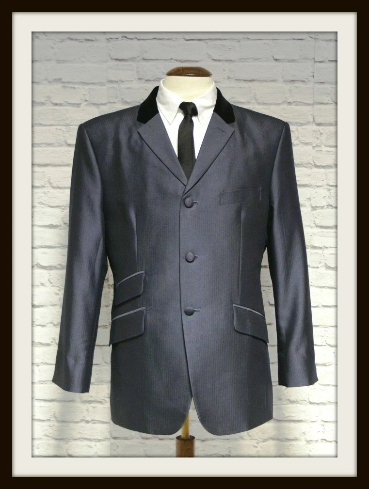 mod suit skinhead suit Charcoal tonic suit 3 button suit slim fit mod suit