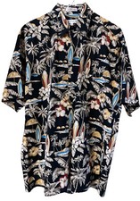 Pierre Cardin Men's Short Sleeve Button Up Shirt Size Large Hawaiian