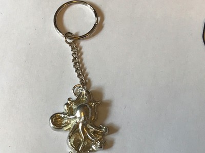 Schlüsselanhänger Oktopus TG158 englisches Zinn auf gespaltenem Ring 