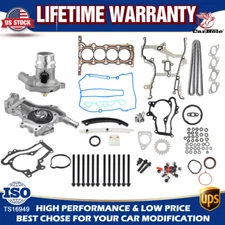 Gasket Kit+Timing Chain Kit+Water Pump w/ Thermostat Kit for Chevy Buick 1.4L L4