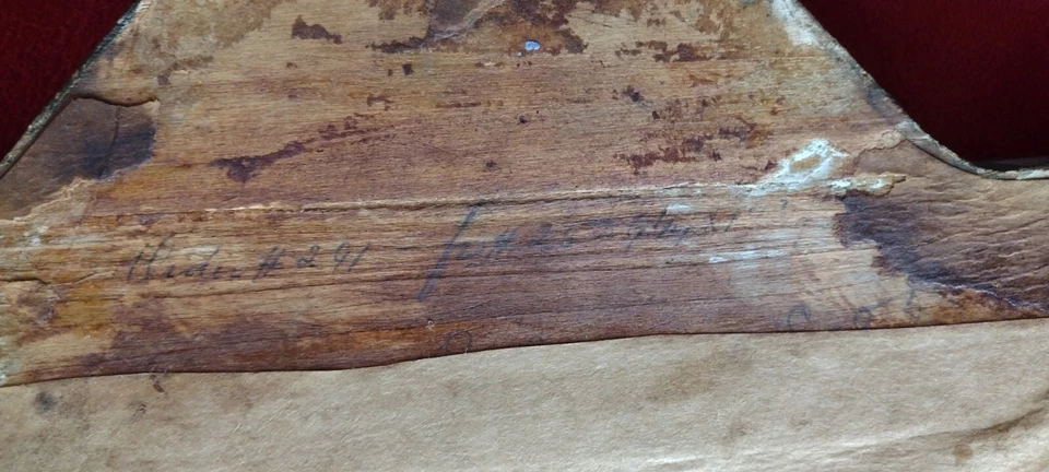 Antiguo yeso sobre marco de madera y litografía renacentista dama niña Foto 4 de 4