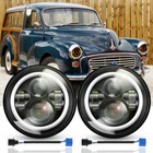 Pair 7" Inch Round LED Headlights High Low Beam DRL For Morris Minor 1955-1971