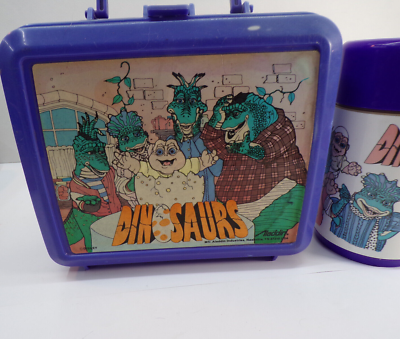 Vintage Aladdin 1990s Disney Dinosaurs Purple Plastic Lunchbox