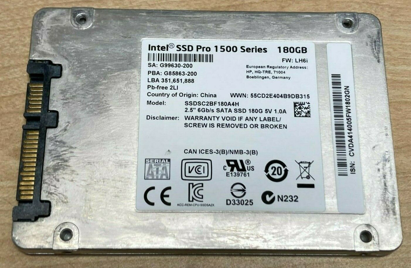 Intel Pro 1500 Series 180GB Internal 2.5