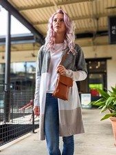 Colorblocked Long Sweater/Cardigan