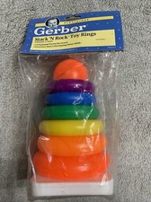Vintage 1991 Gerber Stack 'N Rock Toy Rings New Baby Toys