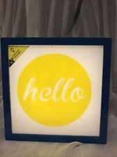 Light Up Decor Celebrate it NEW,  HELLO  Blue Yellow Decoration Fun Gift