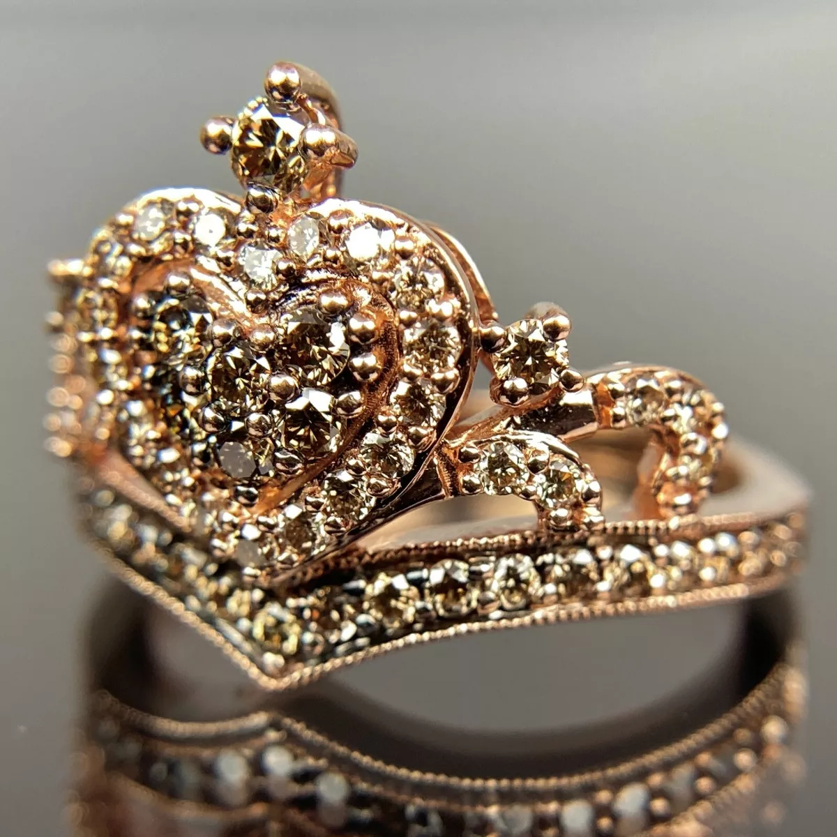 Le Vian 14k Chocolate White Diamond Tiara Ring Size 4.25 eBay