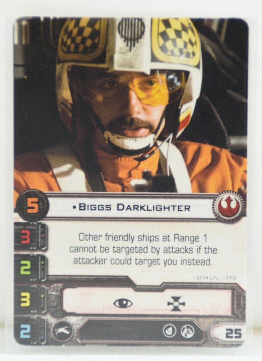 Star Wars: X-Wing Miniatures Game Biggs Darklighter Card FFG Fantasy Flight Game
