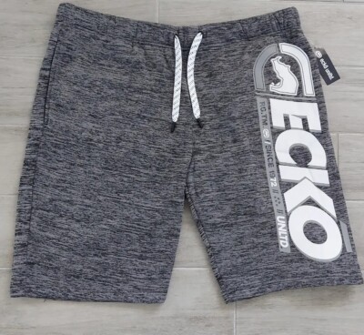 Ecko Mens Drawstring Black Flyknit Polyester Fleece Shorts