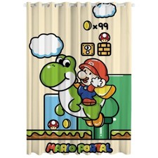 Mario Bros Games Curtain Bedroom Living Room Door Decor Eyelet Ring Customizable