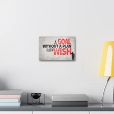 Polyester Canvas (Motivational) "A goal without a plan is just a wish."
