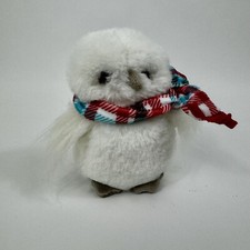 Douglas Cuddle Toy White Snowy Owl Scarf Stuffed Animal Plush Winter Holiday 5.5