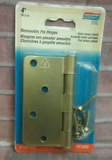 National Hardware Satin Brass Finished 4" Steel Removable Pin Hinge N186-932