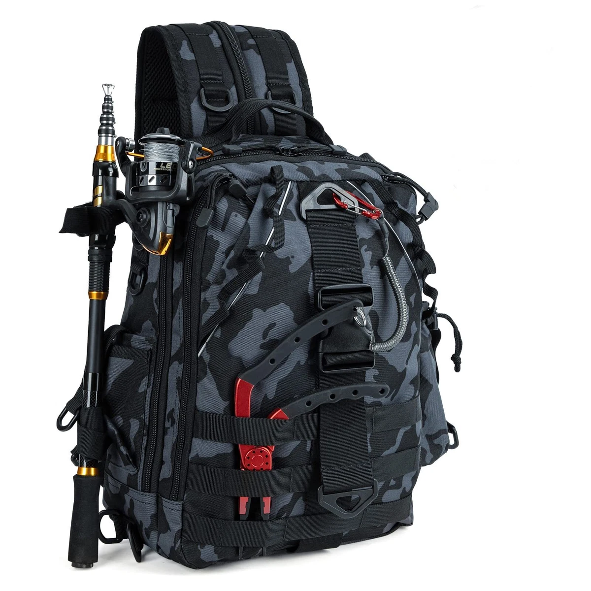 Fishing Backpack with Rod Holder Fishing Tackle Bag Fishing Gear Bag