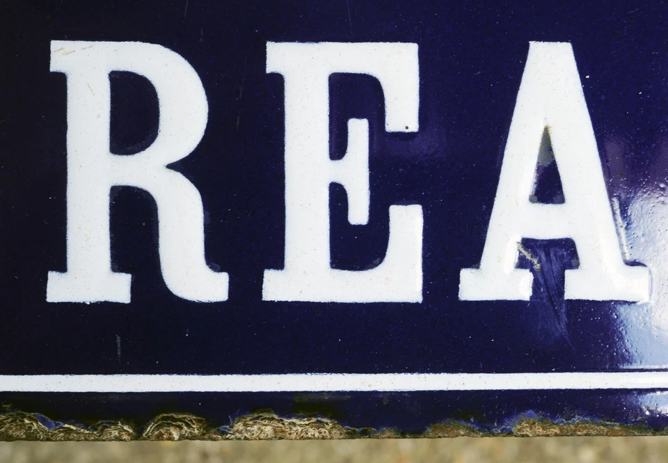 Antigua señal de tráfico francesa placa esmalte Boulevard Denfert Rochereau coñac Foto 2 de 3