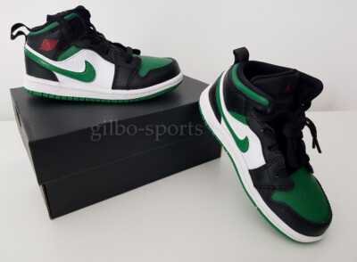 Nike Air Jordan 1 MID TD Black White Green Gym Gr 18 18,5 Kinderschuhe 640735067
