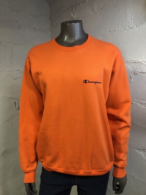 Champion Sweatshirt Men's Medium Orange Crew Neck