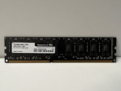 TEAM GROUP 8GB DDR3 1600 TED38G1600C11BK 288-pin Desktop PC Memory Ram
