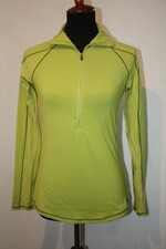 Columbia Omni-Wick Sz S Green Windbreaker Warm Up Jacket 1/2 Zip Long Sleeve